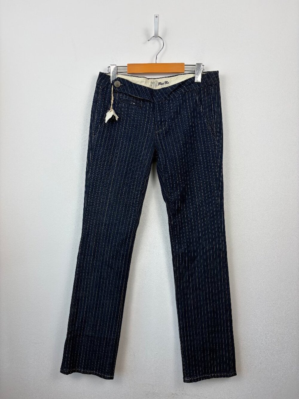 Miss Me Jeans Womenβs Pinstripe Bootcut Jeans Dark Wash Size 29